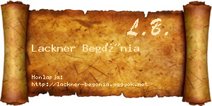 Lackner Begónia névjegykártya